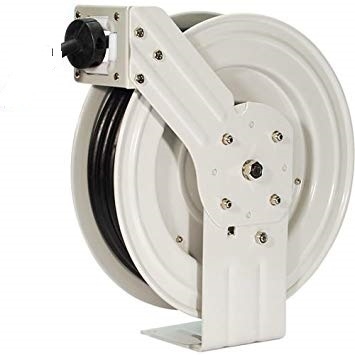 industrial retractable shielded ethernet cable open steel reel 50' foot  cat6a ethernet cable reel, cat 6a cable reel, stp cat6a ethernet cable reel,  retractable